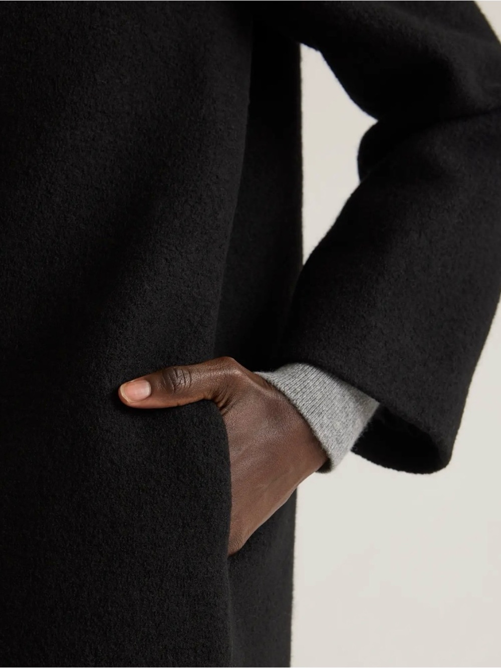 100% Merino Wool Shawl Collar Long Coat - Picture 3 of 7